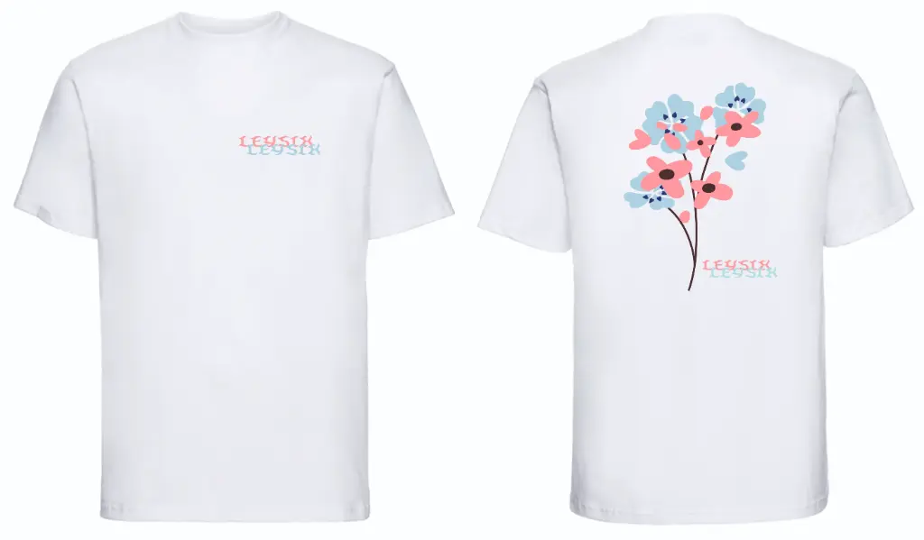 Flowers white T-shirt - Leysix